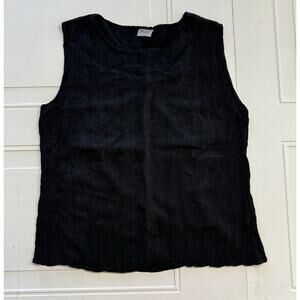 CP Shades Black Sleeveless Textured Tank Top